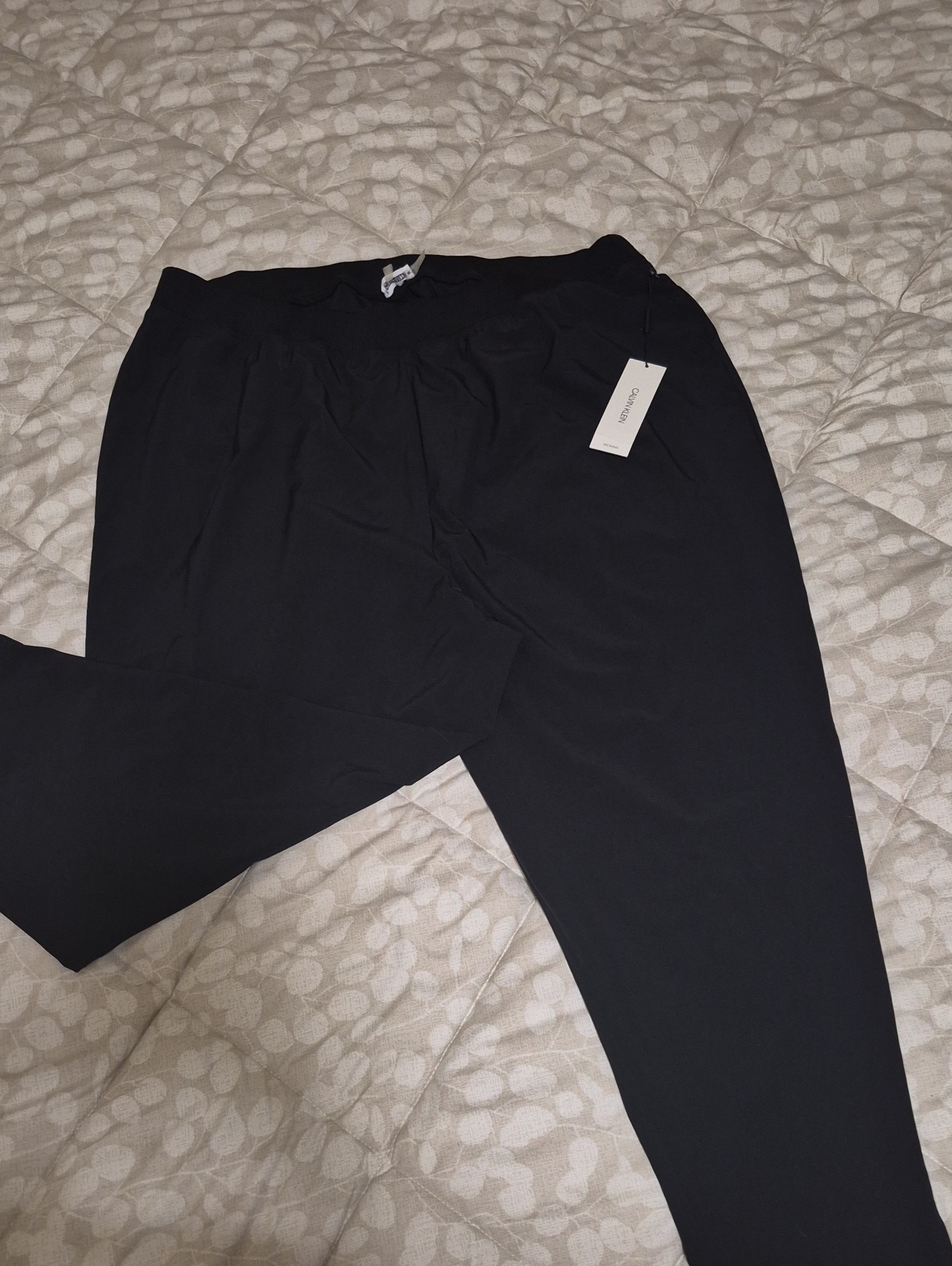 Calvin Klein Men's Black Elastic-Waist Dress Pants